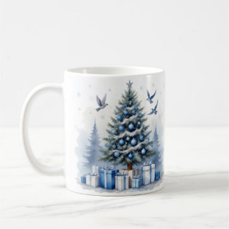 Mug Noël bleu - Arbre