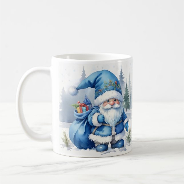 Mug Noël bleu - Père Noël (Gauche)
