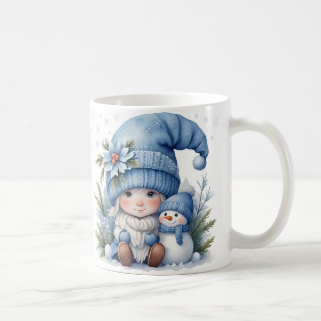 Mug Noël bleu - Petit Elfe (Droite)