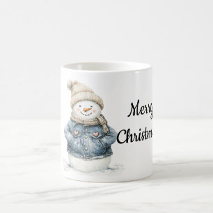 Mug Noël Blue Denim Snowman