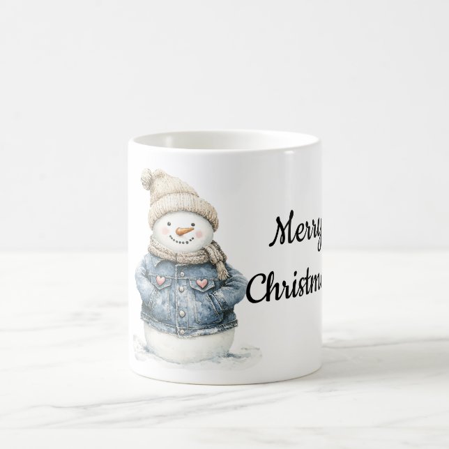 Mug Noël Blue Denim Snowman (Centre)