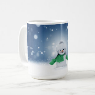 Mug Noël bonhomme de neige SlipperyJoe foulard vert m