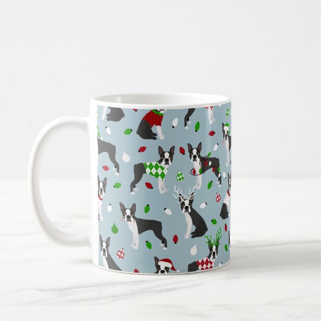 Mug Noël Boston Terrier (Gauche)