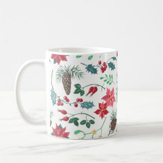 Mug Noël botanique traditionnel (blanc)