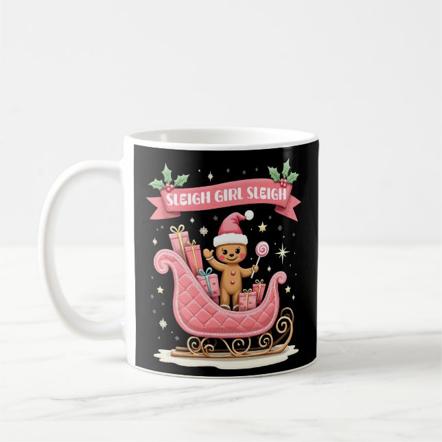 Mug Noël Candy Sleigh Girl Gingerbread Fête (Gauche)