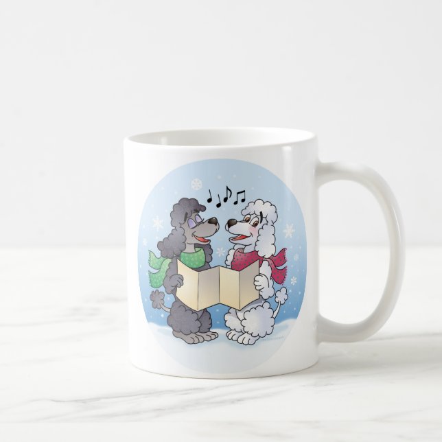 Mug Noël Caroling de caniches (Droite)