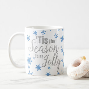 Mug Noël C'est la saison Snowflake Blue Silver