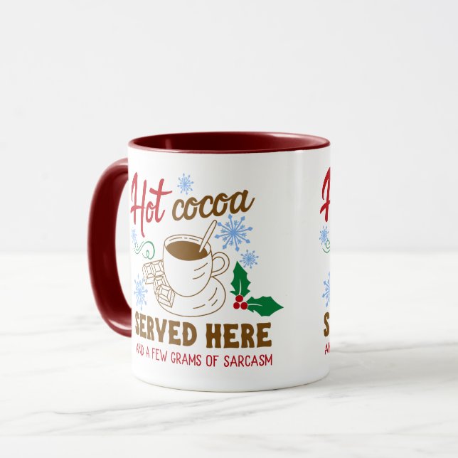 Mug Noël chaud au cacao et au sarcasme (Devant gauche)