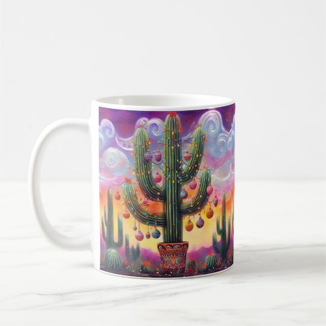 Mug Noël dans le désert Sud-Ouest Saguaro Cactus (Gauche)