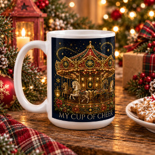 Mug Noël dans les Étoiles Carrousel à Cheval
