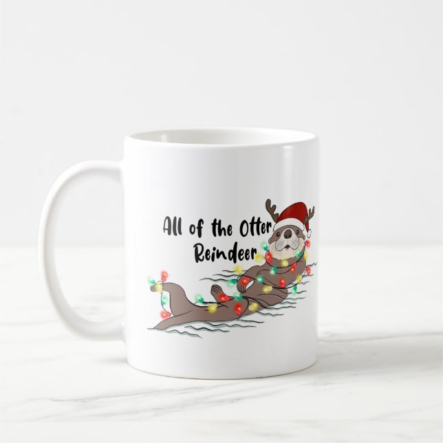 Mug Noël de la mignonne Otter Reindeer (Gauche)
