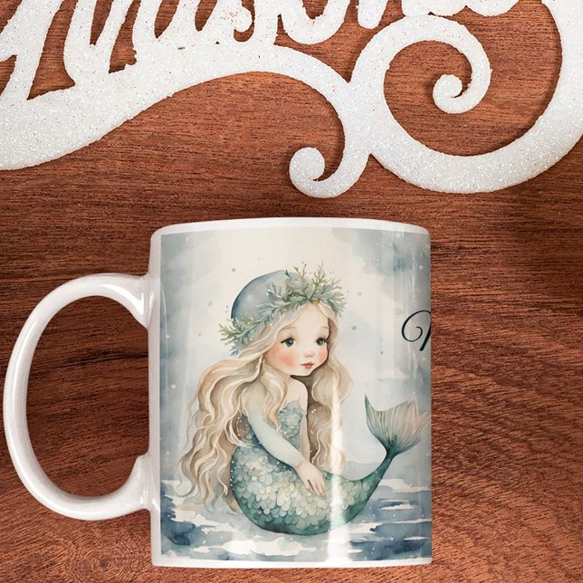 Mug Noël de la sirène d'hiver mignonne (Créateur téléchargé)