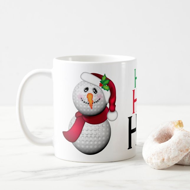 Mug Noël de Père Noël de bonhomme de neige de boule de (Avec donut)