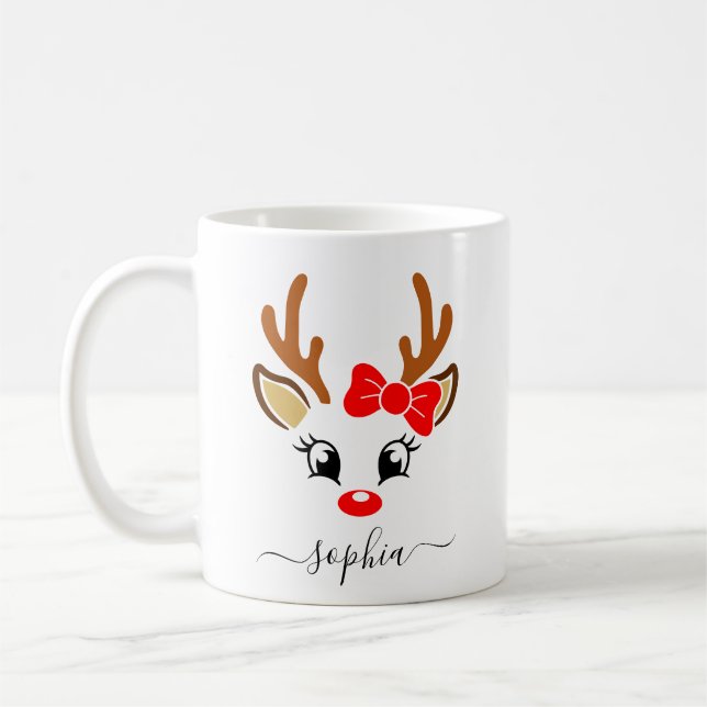 Mug Noël de rennes personnalisés (Gauche)