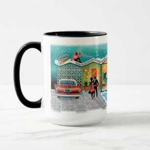 Mug Noël Décoré Au Milieu Du Siècle