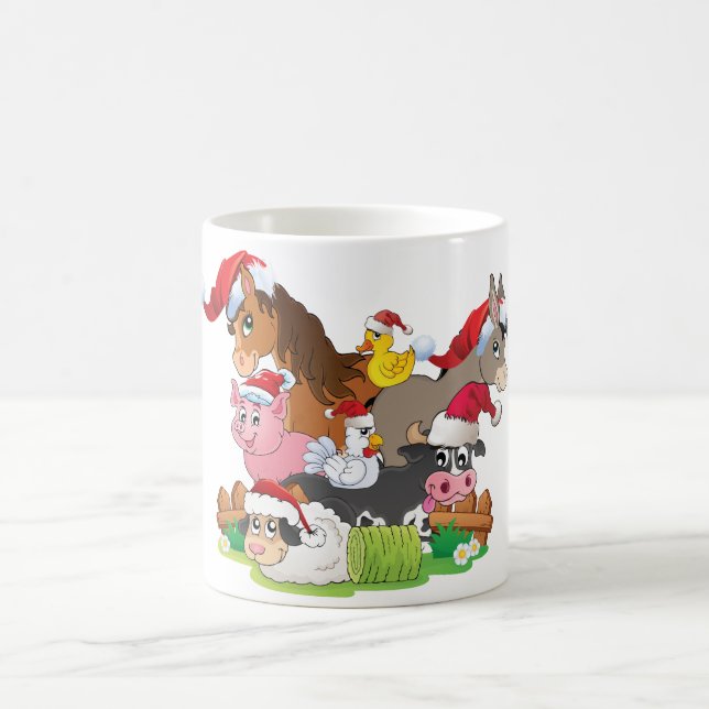 Mug Noël des animaux de ferme (Centre)