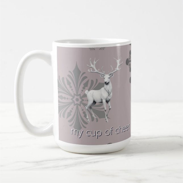 Mug Noël des rennes d'ivoire | Rose (Gauche)