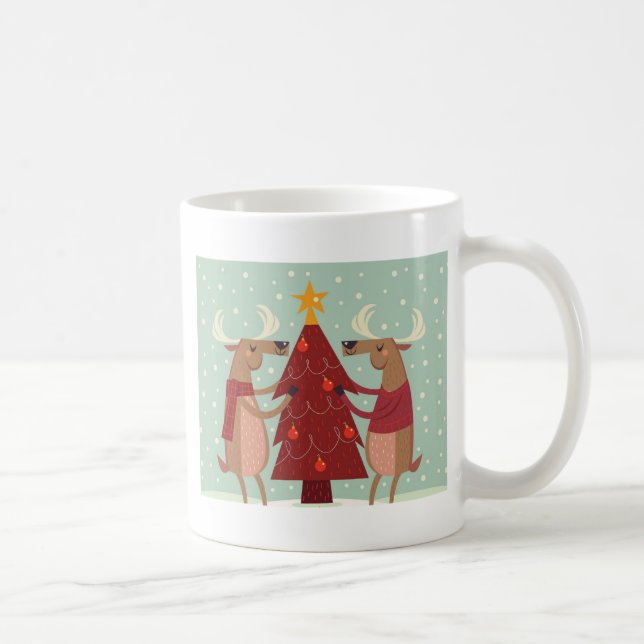 Mug Noël des rennes vintages (Droite)