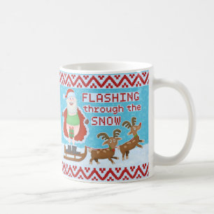 Mug Noël drôle   Le Père Noël clignote la neige du Tru