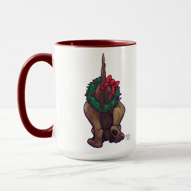 Mug Noël du chien de la peau (Gauche)