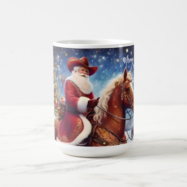 Mug Noël du Père Noël occidental à cheval (Centre)