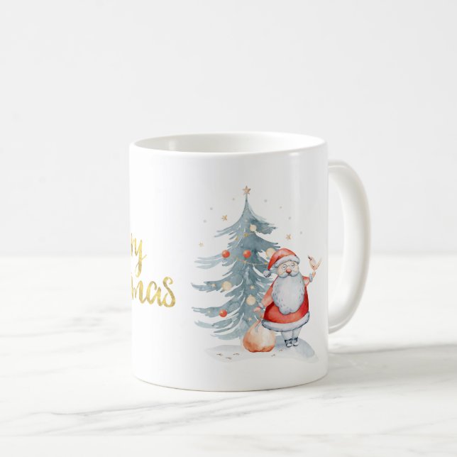 Mug Noël du sapin du Père Noël (Devant droit)