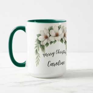 Mug Noël Elégant hiver Floral cadeau de vacances