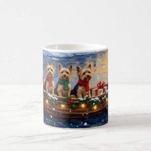 Mug Noël en bateau avec Yorkipoo