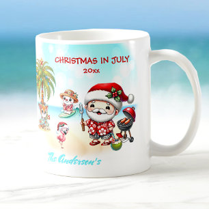Mug Noël En Juillet Joli Père Noël Tropical Été