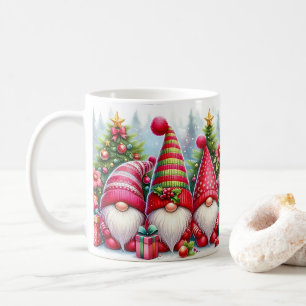 Mug Noël Fantaisiste avec des Gnomes de Fête Colorés