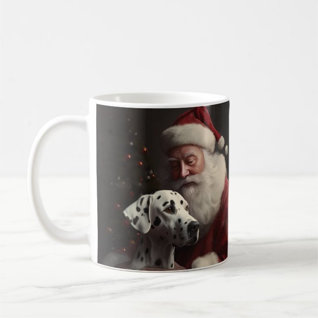 Mug Noël festif Dalmatien avec le Père Noël (Gauche)