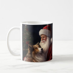 Mug Noël festif de Shetland Sheepdog Père Noël