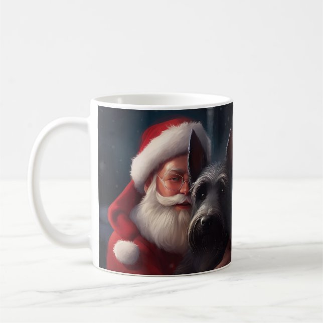 Mug Noël festif écossais du Terrier Santa Claus (Gauche)