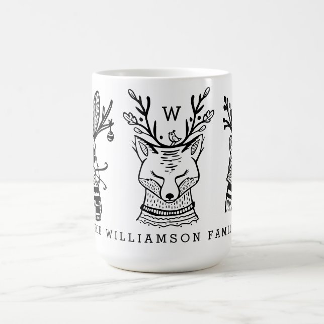 Mug Noël Forêt forestière Animaux de famille Caractère (Centre)