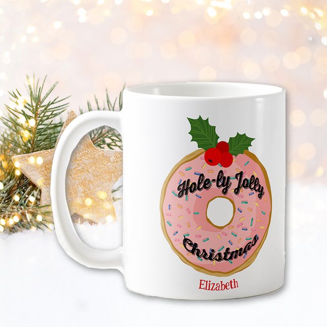 Mug Noel Funky Donut Wreath Personnaliser (Créateur téléchargé)