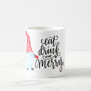 Mug Noël Gnome Manger Boire Soyez Joyeux