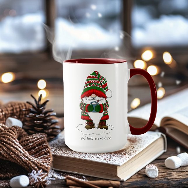 Mug Noël Gnome Rouge Vert mite (Créateur téléchargé)