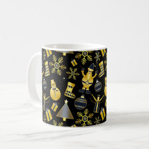 Mug Noël Gold Père Noël Snowman Stocker Motif