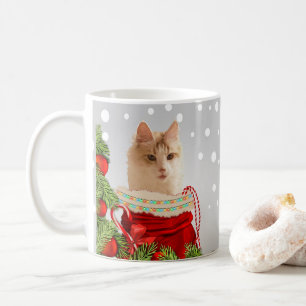 Mug Noël gris chat