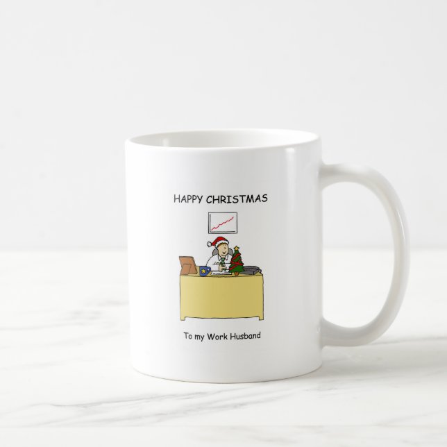 Mug Noël heureux de mari de travail (Droite)
