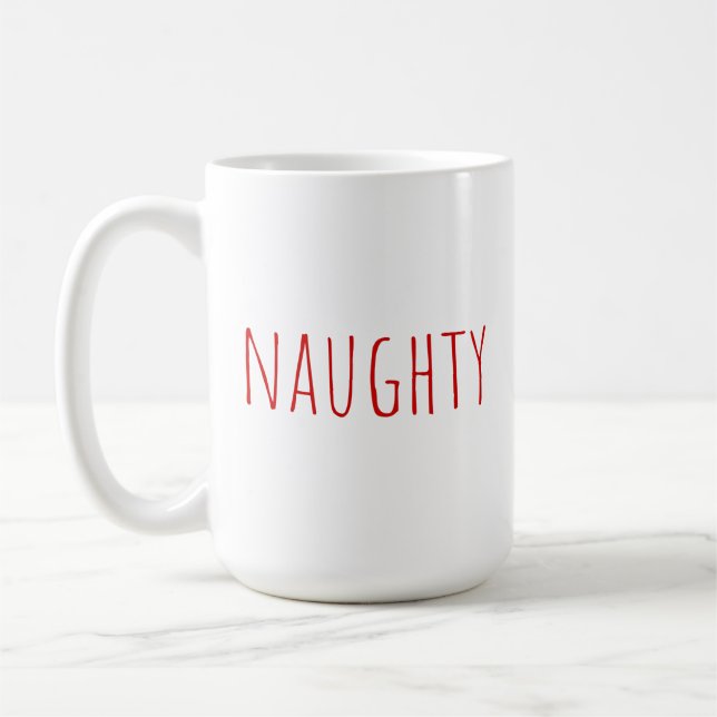 Mug Noël inspiré par Naughty Rae Dunn (Gauche)