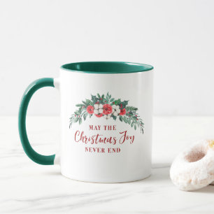 Mug Noël Joie Bouquet À feuillage persistant Café de v