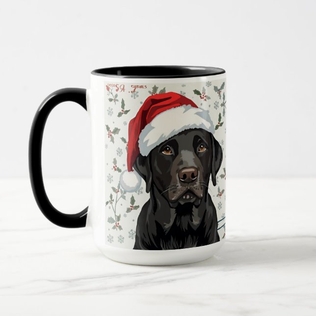 Mug Noël labrador noir  (Gauche)
