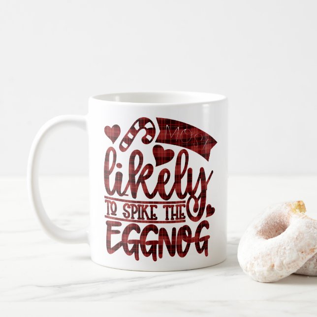Mug Noël Le Plus Susceptible D'Aiguiller Eggnog Person (Avec donut)