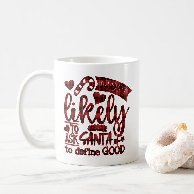 Mug Noël le plus susceptible de demander Père Noël Pla (Avec donut)