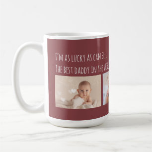 Mug Noël Lucky Me Meilleure papa Photos Customisées