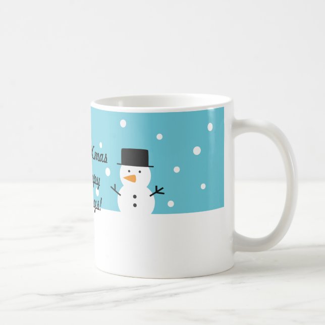 Mug Noël mignon de neige d'hiver de bonhomme de neige (Droite)