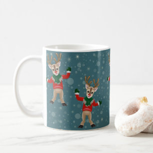 Mug Noël mignon Rudolph le renne à nez rouge