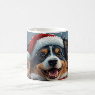 Mug Noël montagnes russes avec un chien berger austral