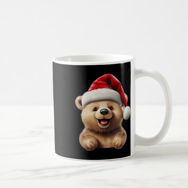 Mug Noël Ours Père Noël Chapeau Noël Funky Ours Noël O (Droite)